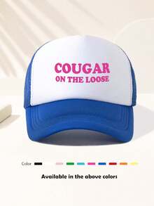 Mũ lưỡi trai in hình "COUGAR ON THE LOOSE" ngộ nghĩnh, có thể điều chỉnh kích cỡ, phù hợp cho ngày thi đấu, hoạt động ngoài trời, mùa xuân/thu, du lịch, bãi biển, thể thao, phong cách Y2K, trường học, mũ bố, mũ lưới, quà tặng ngày lễ tuyệt vời nhất. - Nhiều màu - Xem 2