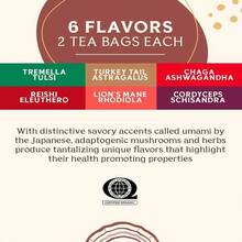 Teeccino Mushroom Herbal Tea - Mushroom Adaptogen Tea Sampler - 12 Tea Bags - Support Your Health With Mushrooms And Adaptogenic Herbs, Prebiotic, Caffeine Free, Acid Free