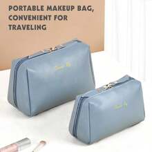 Topwey Makeup Bag, Travel Essentials Cosmetic Bags For Women, Waterproof Portable Pouch Travel Toiletry Bag With Divider (Darkcyan, Small) - Darkcyan - View 2