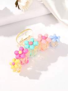 1pc Candy-Color Dopamine Flower Y2K Glitter Five-Pointed Star Hairclip, Sweet Style Hair Claws Claw Clips Hair Clips Hair Jaw Clip Hair Clamps Hair Clutch Hair Catcher Clip, Beach Accessories