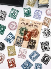 120 pezzi di adesivi della serie Old Year, con stampe in stile retrò di architettura, caratteri inglesi e altri stili, adatti per materiali fai-da-te per scrapbooking, valigie, tazze e altri adesivi impermeabili per animali domestici, forniture scolastiche, rientro a scuola
