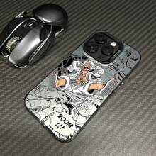 bandai Funda de teléfono con diseño de Luffy de One Piece para 16, 15, 14, 13, 12, 11, Pro Max, X, XR, XS Max, 8, 7 Plus, con acabado mate y dulce