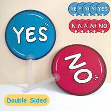 1pc Yes No Hand Held Paddle, Teaching Supplies For Classroom Interaction, Suitable For School Students And Teachers, Can Also Be Used As A Hand Fan