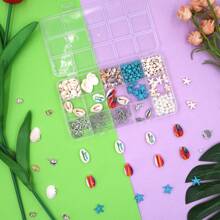 1 Set 4-Layer Grid Style Multi-Element Beaded Jewelry Casual Style Unique Combination, Comes With Gloves And Various Tools, Summer Style Accessories, Street INS Jewelry, Letter Beads, DIY Kit For Family, Auxiliary DIY Tools