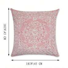 Conjunto de 4 capas de almofadas decorativas com mandala rosa, 45 cm quadrados - Design floral moderno, fecho com zíper, adequado para decoração de sofá e quarto
