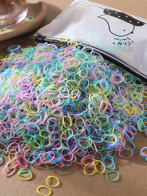 1000pcs/Pack Disposable Elastic Hair Ties, For Ponytail, Suitable For Hairstyle Design And Decoration, Casual Daily Hair Accessories, Fit For All Seasons, Ponytail Holders, Hair Elastics