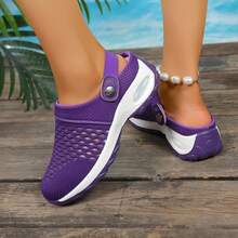 Breathable Mesh Sandals For Men Women Comfortable Lightweight Outdoor Sports Summer Slippers - Màu tím - Xem 3
