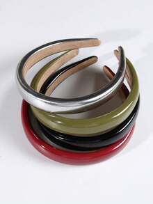 1/2/3/4/5件装复古红色亮面皮革发箍，高端舒适防滑发箍，适合日常佩戴、化妆、派对、节日、宴会、演出等场合，用途广泛，是感恩节、生日、节日的理想礼物，女士发箍，家居美发配饰 - 紅色 - 查看 10