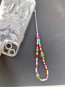 1pc Bohemian Style Summer Phone Lanyard, Colorful Tulip Flower Bead Chain Pendant Strap For Handbag/Purse Decor - Multicolor - View 17