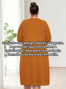 Set With Long Cardigan And Dress With Straight Skirt – Moda Plus