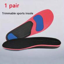 1 Pair Of Unisex Full Foot Massage Shock-Absorbing Insoles For Work Shoes And Sneakers Board Shoes