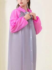 1 件女式全长连帽雨衣，一体式设计，适用于摩托车/自行车雨披，成人户外雨衣 - 彩色 - 查看 17