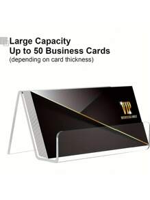 1pc Acrylic Business Card Holders On The Office Desk, Transparent Plastic Desktop Business Card Display Stand, Business Card Holder, Business Card Holder, Can Accommodate 30-50 Business Cards, Acrylic Business Card Display Rack