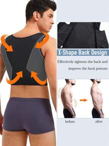 TAILONG Mens Compression Corset Vest Hide Gynecomastia Chest Binder Tank Top Faja Para Hombre