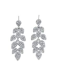 1 Pair Elegant Luxury Full Diamond Long Dangle Earrings, Suitable For Women To Wear On Important Occasions
