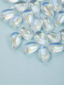 30 pièces Perles en forme de larme transparentes violettes irisées avec trou, fournitures pour bijoux DIY, boucles d'oreilles, accessoires cheveux, colliers, bracelets de cheville