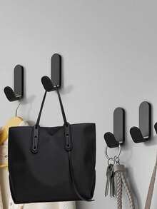 1/3/6pcs Self-Adhesive Hook, Coat Hanger, Wall Hanging Hook, No Drill Hooks For Hanging Bags, Towels, Loofahs, Keys, Hats, Kitchen, Bathroom