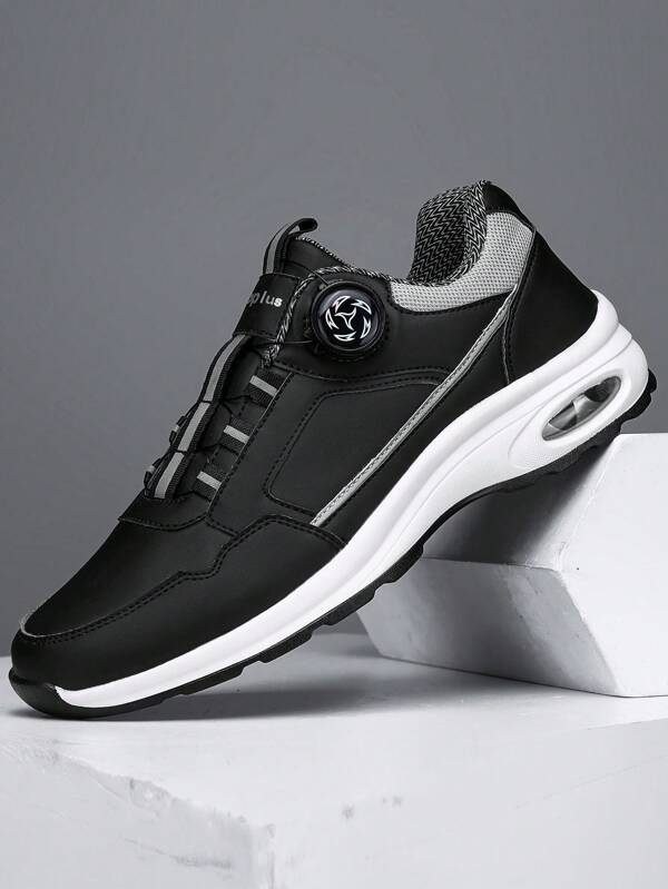 New Men Sport Shoes Versatile Cushioned Shock-Absorbing Running Shoes Outdoor Casual Rotary Lock Leather Flat Round Toe Riding Shoes Men Street Casual Party Chunky Sneakers Commute Spaceman Shoes Outdoor Running Fitness Sport Sneakers Men Footwear