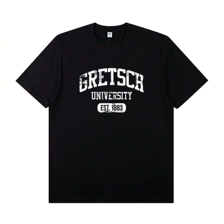 Fashion-Gretsch Electric Guitar Instrument Peripheral T-Shirt Short Sleeve Cotton Rock Band Lead Singer Practice Costume Casual T-Shirt - 黑色 - 查看 1
