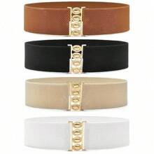 1 pieza/3 piezas Cinturón elástico de moda para vestidos, banda decorativa para la cintura de alta calidad y versátil para damas