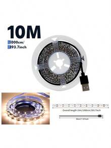 1 件，10M/5M/3M/2M/1M LED 灯带，USB 供电，电视背光，家居氛围装饰灯，床头灯，LED 夜灯，适用于家庭、房间、客厅、卧室、厨房、浴室装饰 - 白色 - 查看 17