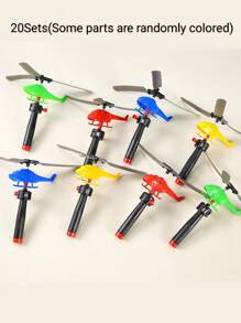 1/2/4/6/8/10/16/20 Sets Random Color Outdoor Pull Line Helicopter Toy Plane, Fly Small Plane, Teenager's Outdoor Games Sports Toys, Handle Pull Helicopter, New Year/Halloween/Christmas/ Birthday Gifts , Plastic Toy, Party Small Gift, Stress Relief Toy, Decompression Toy, Indoor/Outdoor Activity