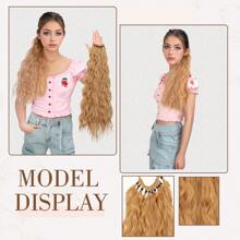 The Synthetic 24-Inch Rubber Band Elastic Wavy Ponytail Wig Is Easy To Wear And Suitable For Women's Daily Wear