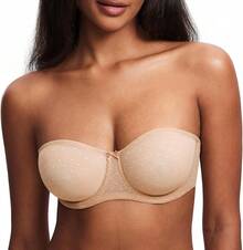 DOBREVA Women's Mesh Strapless Bra Sheer Unlined See Through Underwire Bras Plus Size - Natural - View 6