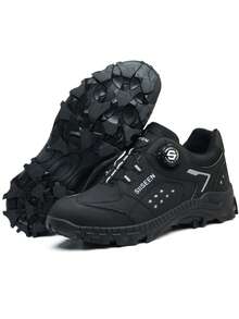 UMBURLLY 男式带扣钢头鞋，防砸、防刺穿，橡胶鞋底，工业建筑工作靴