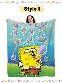 SPONGEBOB Spongebob SquarePants Bath Towel Digital Print Comfortable And Soft SpongeBob SquarePants Cartoon Towel