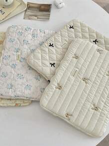 Cute Lingge Embroidered Bow Tablet Bag Laptop Bag Compatible With Macbook Full Of Girl Hearts