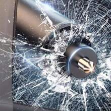 1件四合一汽车应急逃生工具 - 锤子、LED照明、安全带切割器和车牌 | 破窗器和多功能汽车内饰配件 - 彩色 - 查看 10