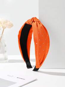 1 Peça Faixa de Cabelo de Tecido com Borda Larga e Cristais Brilhantes Torcidos, Faixa de Cabelo para Mulheres, Acessórios de Cabelo, Diadema, Aro de Cabelo