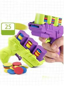 Juego de 1 o 2 lanzadores de zanahoria blanda con 15 discos de espuma, juguete interactivo de gato de colores, juguete de alivio del estrés, juguete anti-estrés, juguete para interior/exterior, lanzadores de disco volador en forma de zanahoria, juguete interactivo giratorio y de disparos para niños de 3 a 12+ años, mascotas y juegos interactivos