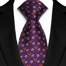 Corbata de lujo de 8CM para hombre, corbatas a cuadros florales a rayas de Color púrpura para hombre, corbata tejida de Jacquard para novio, corbata para de boda y negocios TFYP - 08 - Ver 31