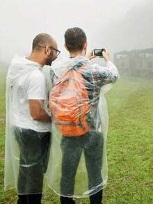 1/5/8/12pcs Disposable Unisex Rain Ponchos, Compact Portable Adult Raincoats, Suitable For Outdoor Camping, Hiking, Cycling, Sports Waterproof Rainwear, Travel Essentials (Packaging Letter & Color Random) Insulation, Galentines, Puppy, Carnival,Spring Summer Picks,Brides Maid Gifts,Room,Bedroom Deccor,Bedroom Deccor,Beach,Travel,For Men,For Women,Vacation - Multicolor - View 3