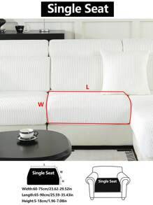 1pc Stretch Sofa Cover Non-Slip All-Inclusive Sofa Seat Cover Universal Sofa Cushion Cover Fabric Thickened Sofa Cover Cloth Machine Washable Dust-Proof And Dirt-Resistant Home Decoration Pet-Friendly Protective Cover White Fresh And Simple Room Decoration Adjustable Corner Sofa Cover Suitable For Bedroom, Office, Living Room Combination And L-Shaped Sofa Blanket And 1234 Seat Cover
