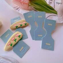 50 件彩色珠宝展示卡带支架 - 淡紫色、粉色、绿色、蓝色、红色 - 非常适合项链、手镯、耳环、发带 - 非常适合小型企业用品和珠宝包装