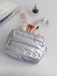 1个纯色女士化妆包，大容量柔软化妆品收纳包，旅行洗漱包，必备礼品，可收纳化妆品、指甲油，房间装饰，钱包，储物，化妆刷收纳袋，迷你包，大容量包，女士礼物，圣诞礼物，创意女士礼物，化妆包，化妆袋，旅行必备 - 彩色 - 查看 8