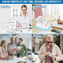 Wireless Mini Thermal Printer, 200Dpi, USB Rechargeable, Portable Inkless Sticker Printer, Compatible With IOS & Android, For Photos, Notes, Gift, Receipts, Lists, And DIY Journals - Home & Office Use