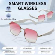 LIGE's New Casual Smart Bluetooth Glasses 55mAh MAh Capacity Battery Bluetooth Call/Music Playback/Voice Assistant/Remote Control Photography/AI Translation, Wind And Sandproof Fashion Multifunctional Smart Glasses For Women Every Day, Travel, Wear