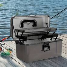 1pc Lockable 3-Layer Transparent Black Waterproof Fishing Tackle Box - Durable PP Structure, Multiple Bait & Gear Compartments, Portable Design, Suitable For Camping, Fishing, Outdoor Adventure, Strong Structure With Transparent Lid, Fishing Gear Storage | Transparent Lid | Sturdy Structure, Fishing Box