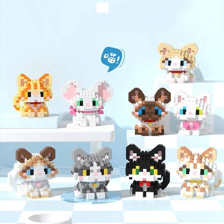 Building Blocks , Bedrooms , Offices , Dog & Cat Decorations , Birthday Gifts - 隨機貓 - 查看 1