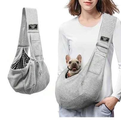 1pc Pet Carrier Backpack, Suitable For Cats, Dogs And Puppies - Outdoor Travel Dog Shoulder Bag, Single Person Comfortable Messenger/Tote Bag