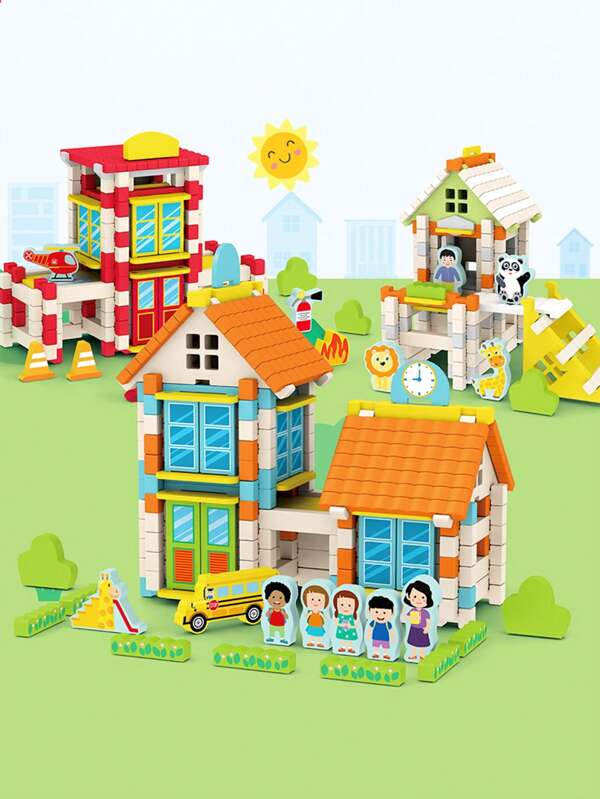 ¡Nuevo! Bloques de construcción de madera de mortaja y espiga - Set de Architect, rompecabezas 3D Castillo DIY juguetes creativosMM para niños de 3+ años de edad, regalo de cumpleaños/Día del Niño