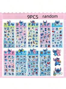 Disney 6pcs/9pcs Stitch DIY Decorative Stickers For Computer Desk And Mobile Phone