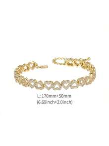 1 件时尚不锈钢 Y2K 手链腕带编织手链首饰套装，适合女性日常佩戴，个性化女士时尚首饰，防水夏季海滩度假配饰 - 金色 - 查看 9