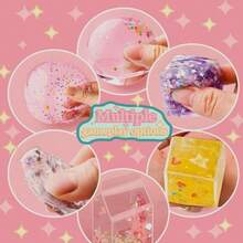 Kit de Fitas Adesivas Nano com Bolhas para Crianças, Kit de Fitas Adesivas com Bolhas Nano com Glitter, Argila, Adesivos Fofos e Ferramentas de Acessórios, Artesanato de Fitas Adesivas Nano para Crianças, Adolescentes e Meninas (Cor do Conjunto de Acessórios Aleatória)