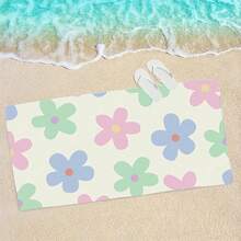 1 件超大号沙滩巾，超大尺寸，超强吸水，沙滩毯，超柔软超细纤维，夏季必备，防风，防紫外线，海滩，派对，旅行期间干燥，露营，沙滩配件，度假礼物沙滩必需品 - 薄荷綠 - 查看 7