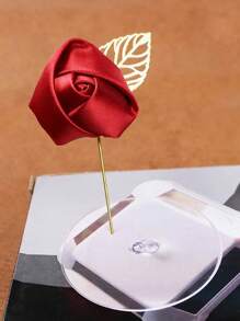 1 pieza Alfiler de solapa de moda para hombre, broche de flor artificial para el novio, decoración del pecho del traje de boda, boutonnière para maestro de ceremonias
